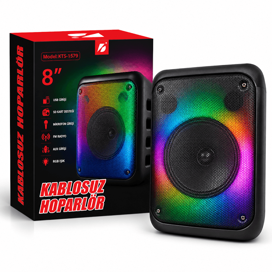 GLR KTS-1579 Mikrofonlu Taşınabilir Bluetooth Hoparlör