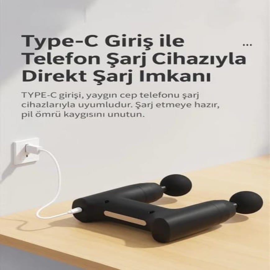 GLR KH-770 Titreşimli Şarjlı Çift Motorlu 4 Başlıklı Masaj Tabancası