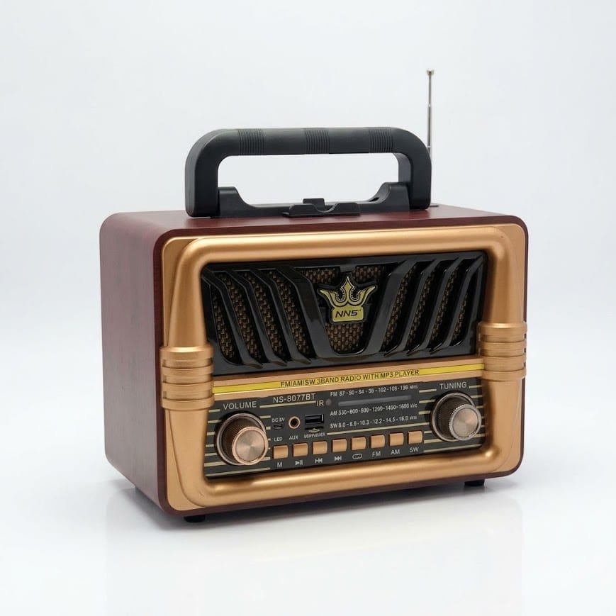 GLR NS-8077BT Nostaljik Görünümlü Bluetooth Radyo Hoparlör