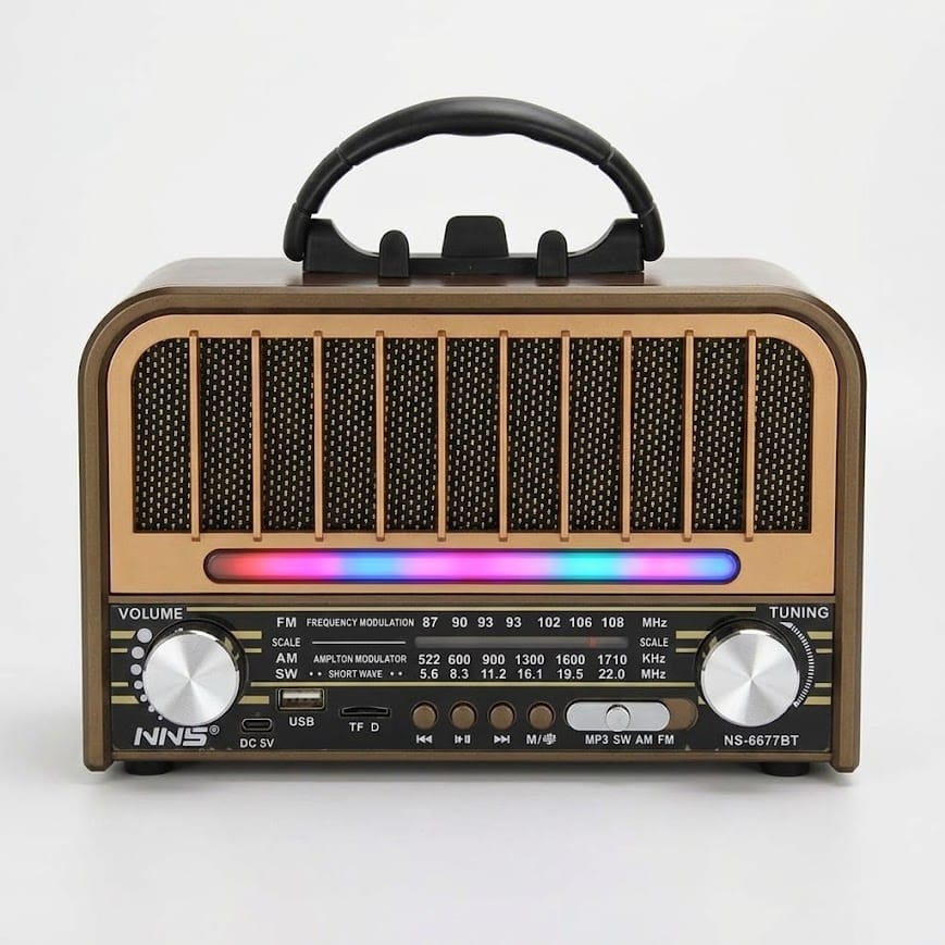 GLR NS-6677BT Nostaljik Görünümlü Bluetooth Radyo Hoparlör