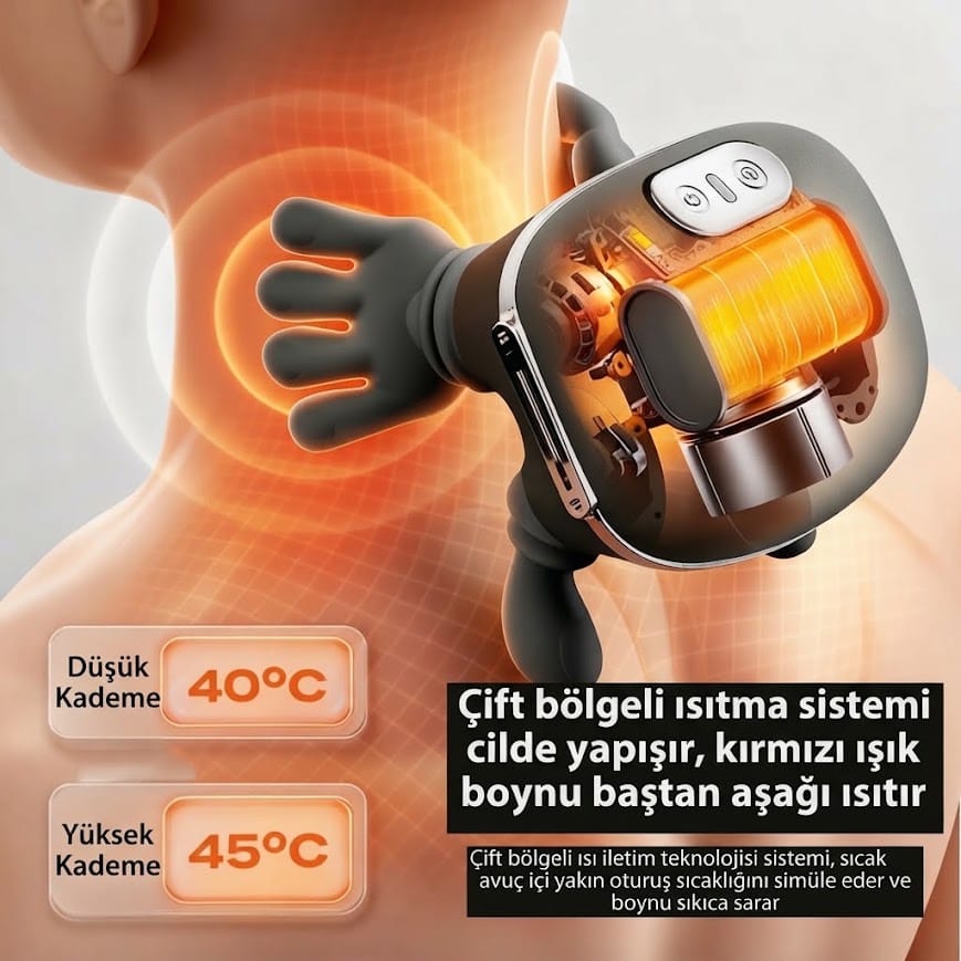 GLR FZ-831 Isıtmalı ve Yoğurmalı Şarjlı Çift El Fonksiyonlu Masaj Aleti