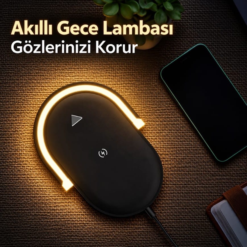 GLRTech SYJ-H038 Işıklı Şarj Özellikli Masaüstü Kablosuz Şarj Standı