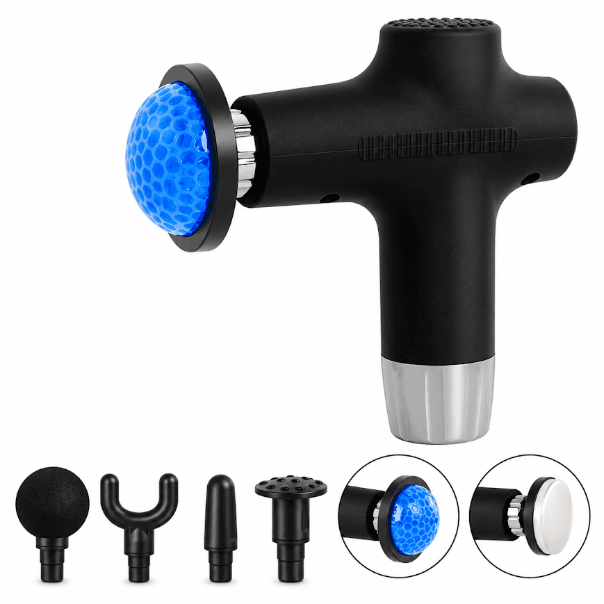 GLR JY-711 PLUS Isıtmalı Titreşimli Şarjlı 6 Başlıklı Masaj Tabancası