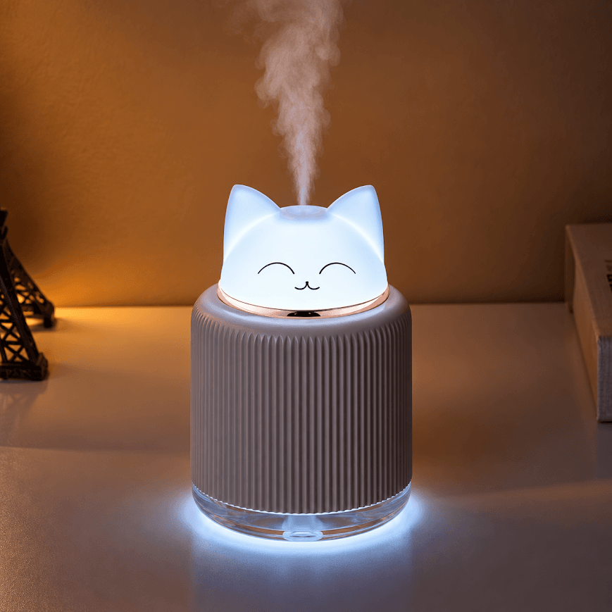 GLR K31 3 Renk Led Işıklı Kedi Tasarımlı Aromaterapi Hava Nemlendirici