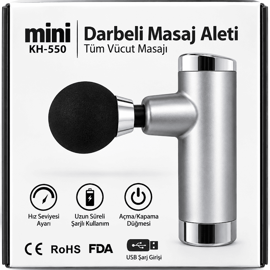 GLR KF-320 Titreşimli Şarjlı 4 Başlıklı Masaj Tabancası