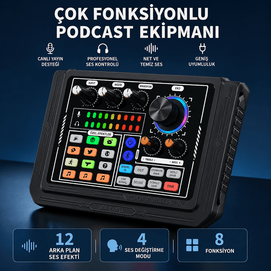 GLR P80 Taşınabilir Profesyonel Podcast Stüdyo Ses Kartı