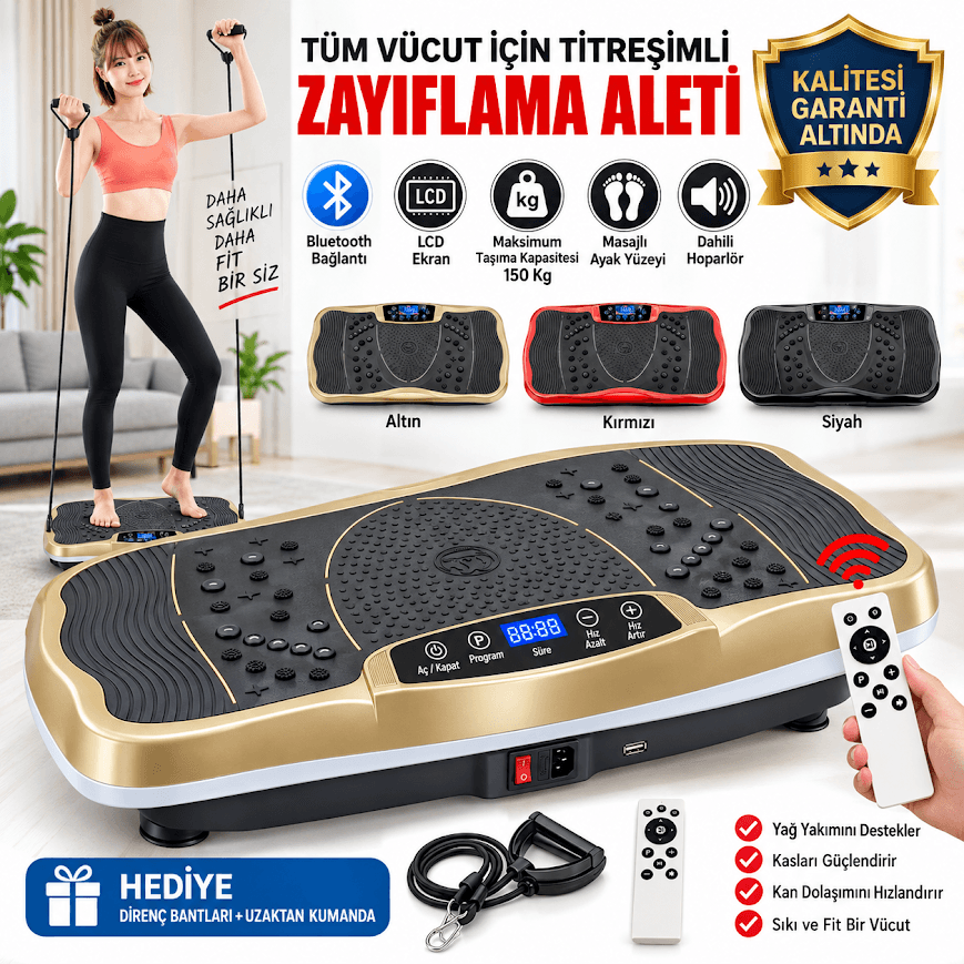 GLR 760 Kumandalı Bluetooth Hoparlör Özellikli Titreşimli Egzersiz ve Masaj Platformu