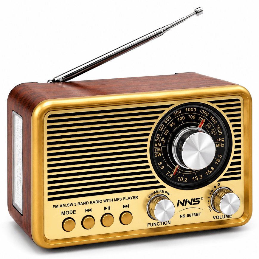 GLR NS-6676BT Nostaljik Görünümlü Bluetooth Radyo Hoparlör