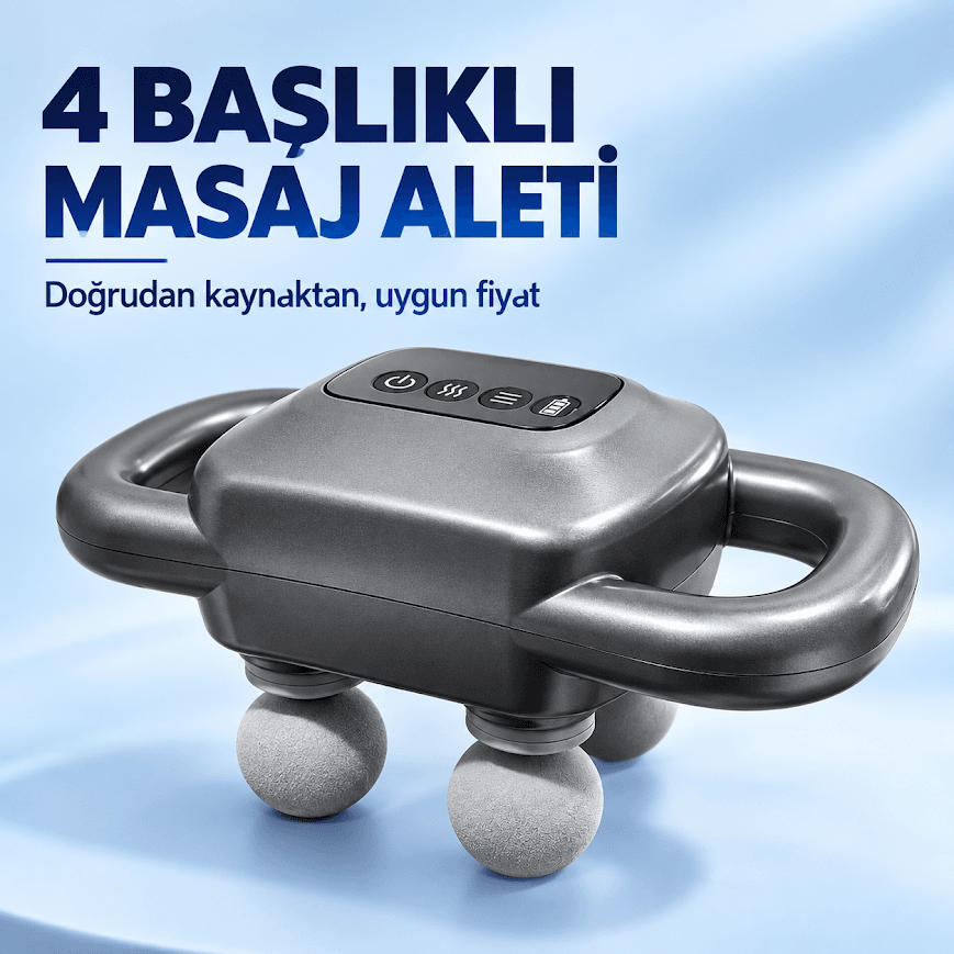 GLR HY-2202 Titreşimli 4 Başlıklı Vücut Masaj Aleti