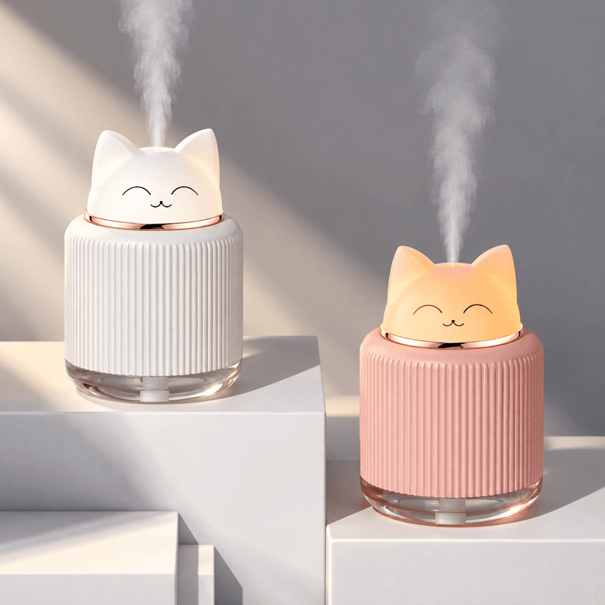 GLR K31 3 Renk Led Işıklı Kedi Tasarımlı Aromaterapi Hava Nemlendirici