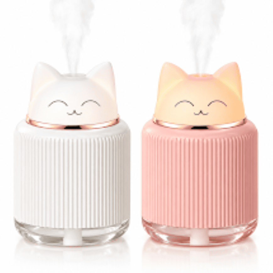 GLR K31 3 Renk Led Işıklı Kedi Tasarımlı Aromaterapi Hava Nemlendirici