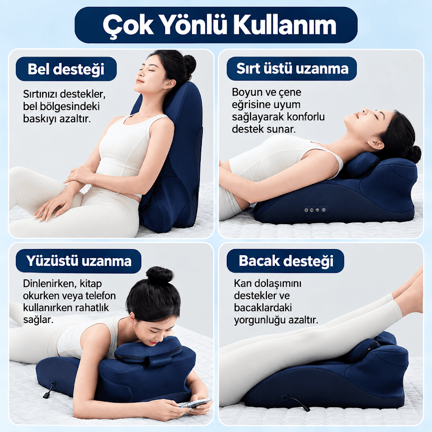 GLR PS-01 Derin Doku Özellikli Sırt ve Bel Masaj Yastığı