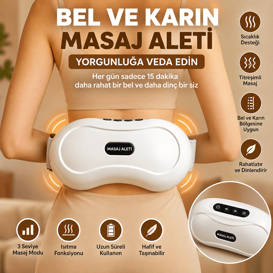 GLR YT-1802 Isıtmalı ve Yoğurmalı Şarjlı Bel Masaj Kemeri