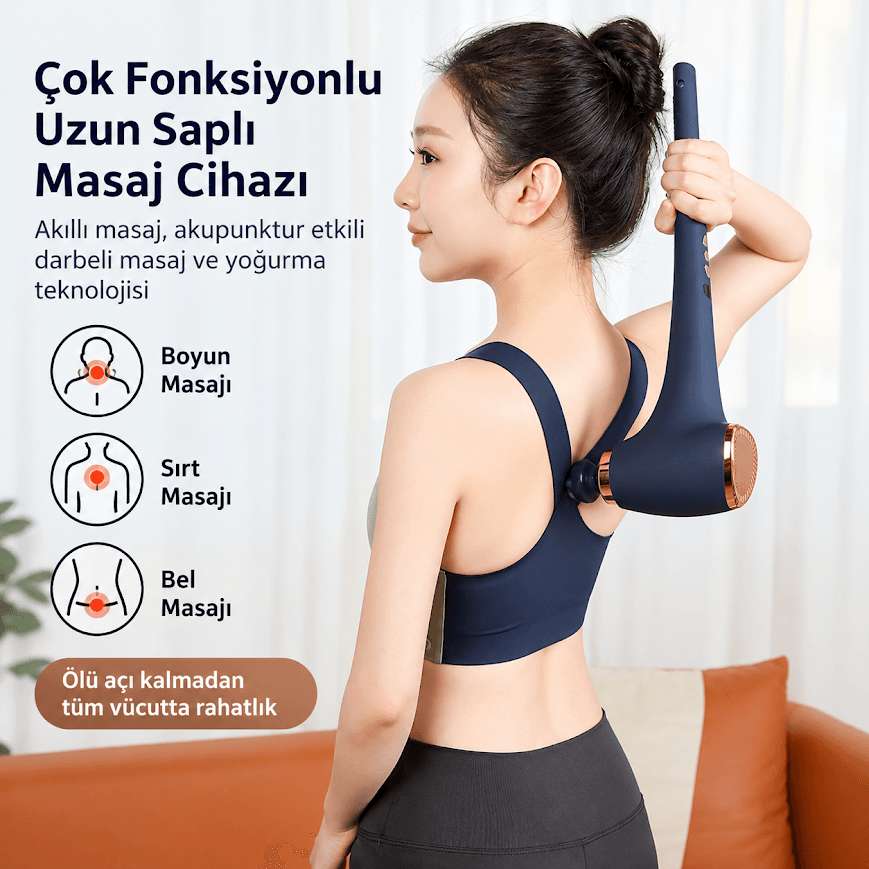 GLR SL-198 Şarjlı Titreşimli Uzun Saplı Masaj Tabancası