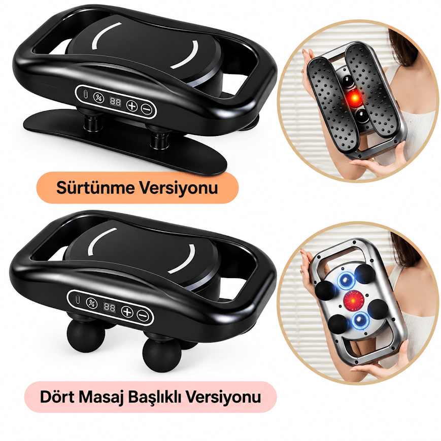 GLR RT-608 Titreşimli 4 Başlıklı Vücut Masaj Aleti