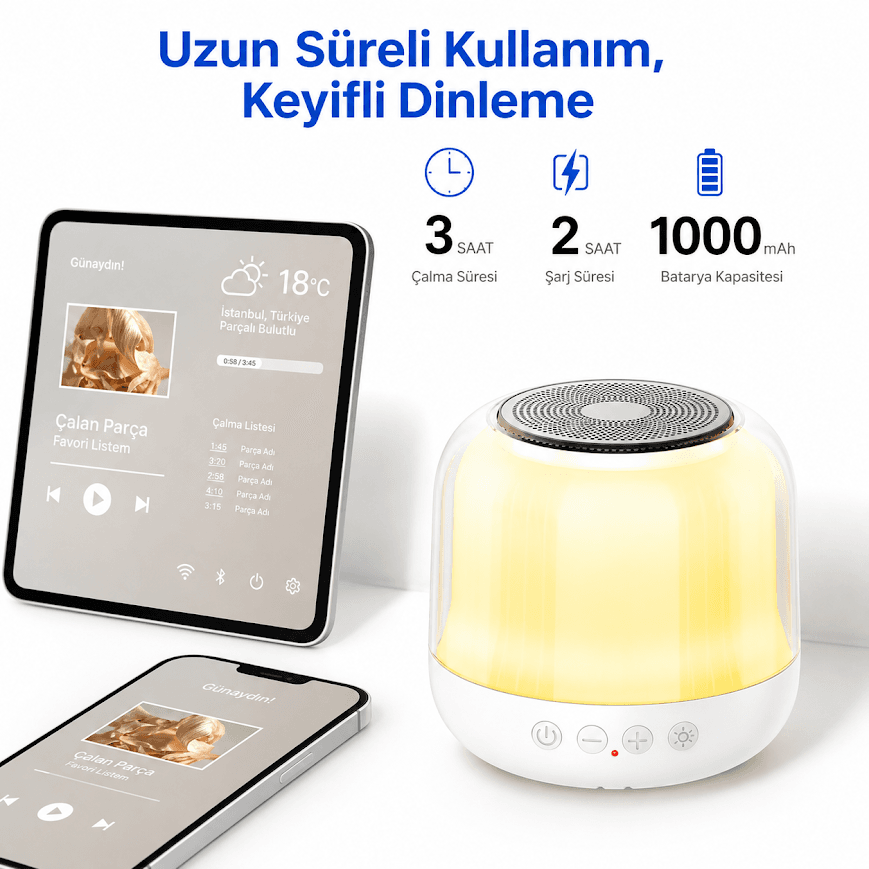 GLRTech JY12 RGB Işıklı Taşınabilir Mini Bluetooth Hoparlör