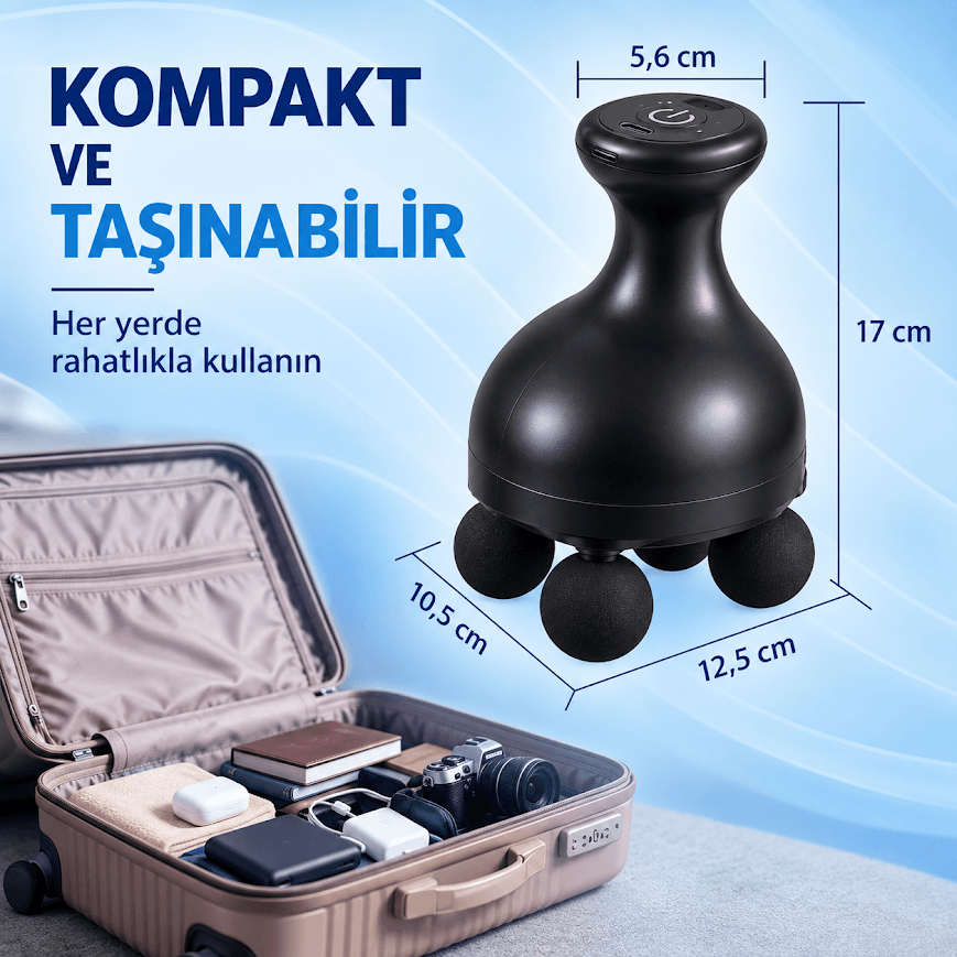 GLR HY-Mini2025A Titreşimli 4 Başlıklı Mini Vücut Masaj Aleti
