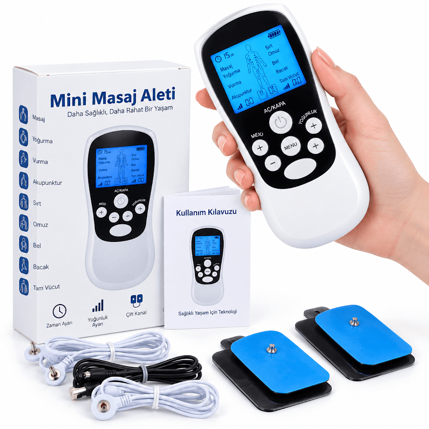 GLR JSM-030 Taşınabilir Çift Kanallı 4 Pedli Fizik Tedavi Aleti TENS Cihazı