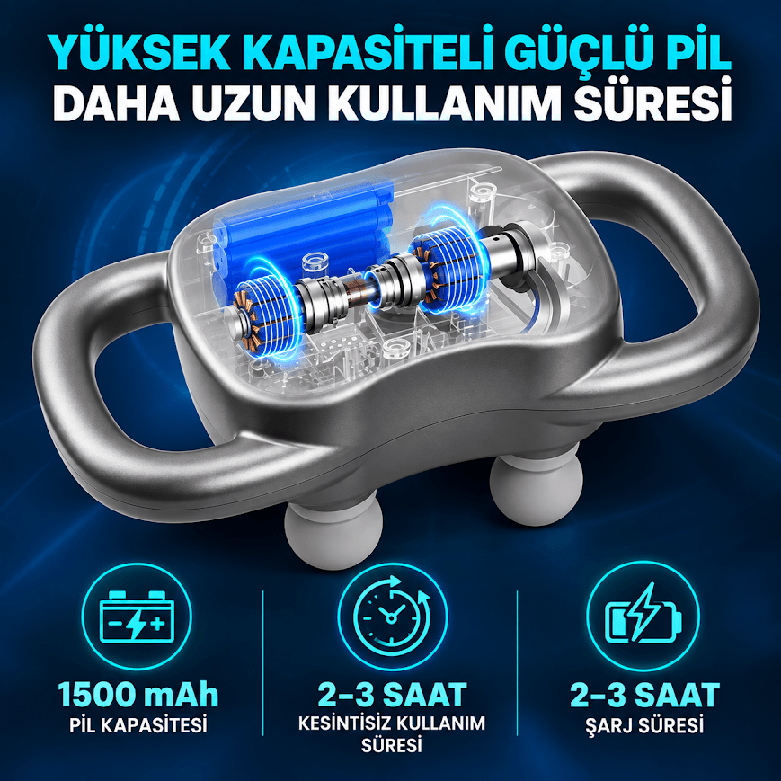 GLR HY-ST2024 Titreşimli 4 Başlıklı Vücut Masaj Aleti