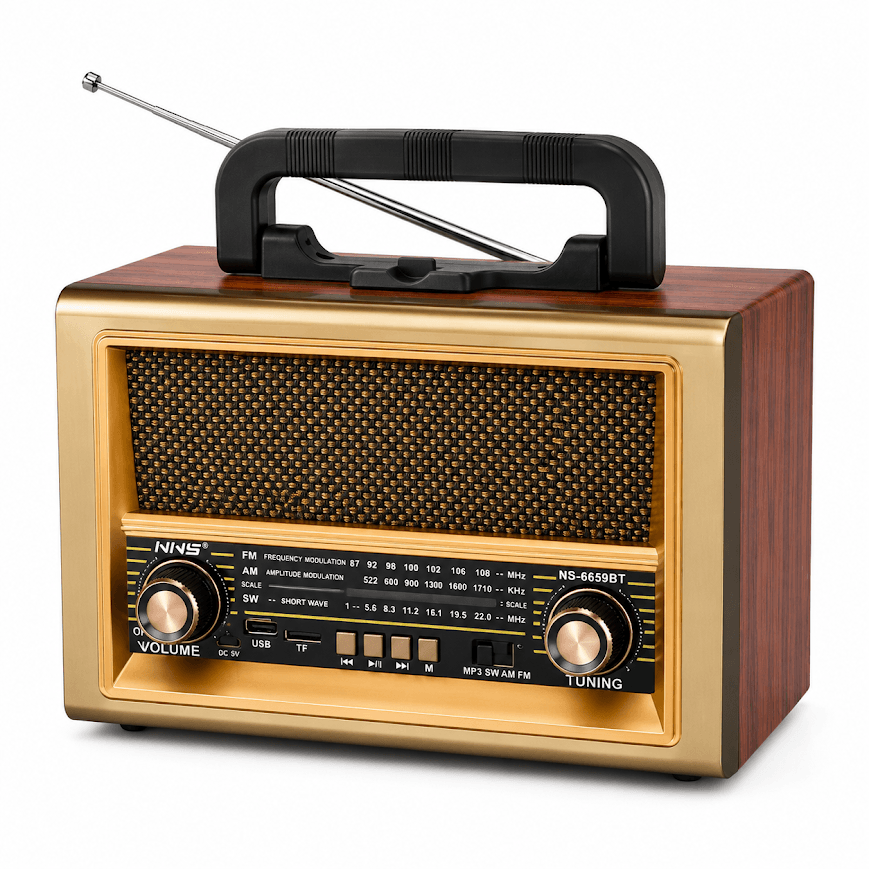 GLR NS-6659BT Nostaljik Görünümlü Bluetooth Radyo Hoparlör