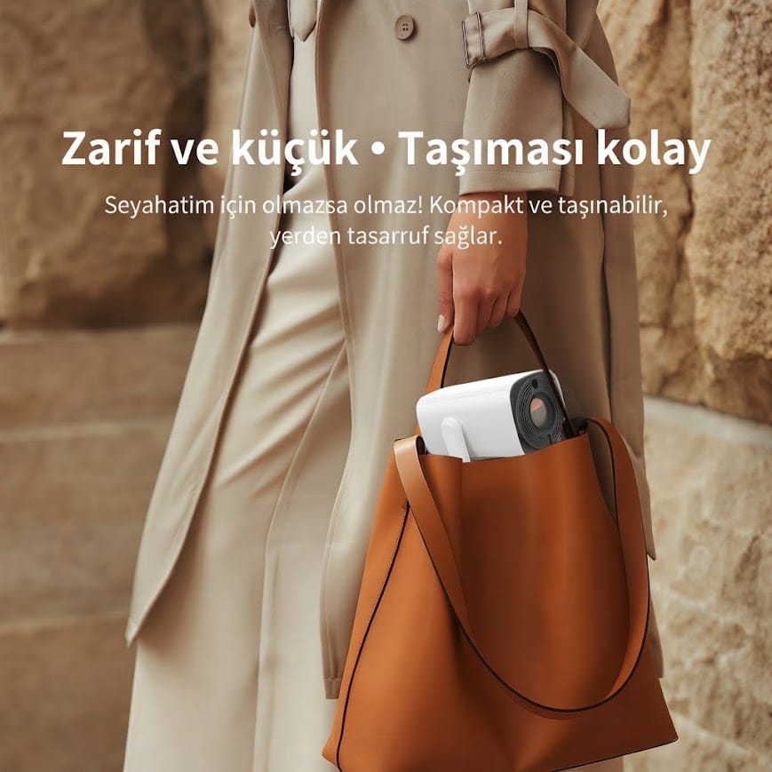GLR K2 Taşınabilir 270 Derece Dönebilen 4K Android Destekli Projeksiyon