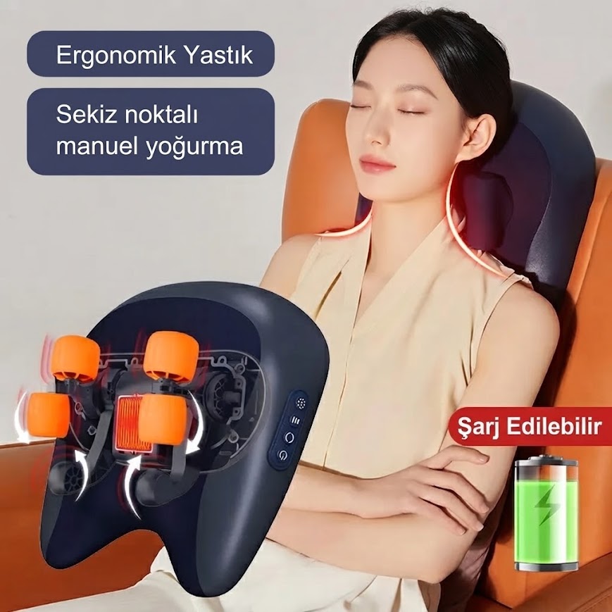GLR Isıtmalı ve Yoğurmalı Boyun Masaj Aleti