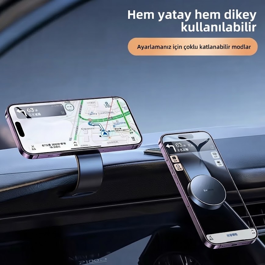 GLR RT-099 Manyetik Katlanabilir Göğüs Konsol Araç Telefon Tutucu