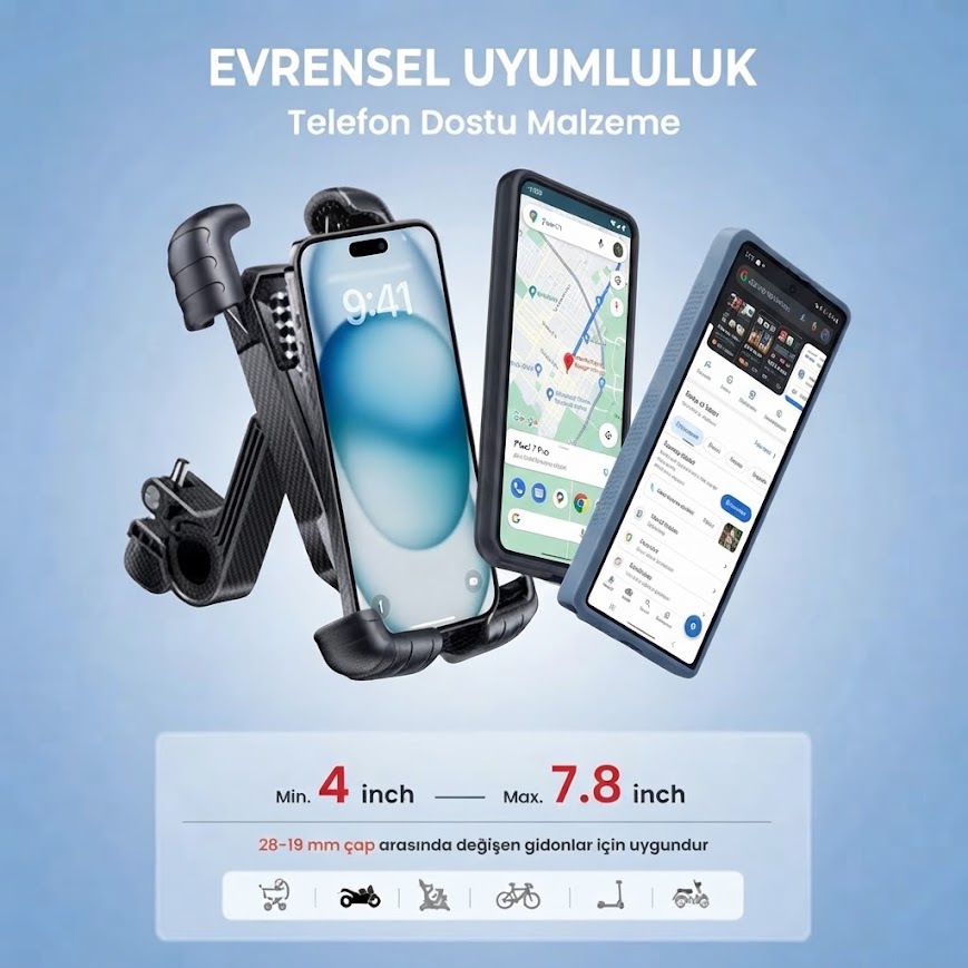 GLR H-ZX208 Gidon Kollu Bisiklet Motosiklet Telefon Tutucu