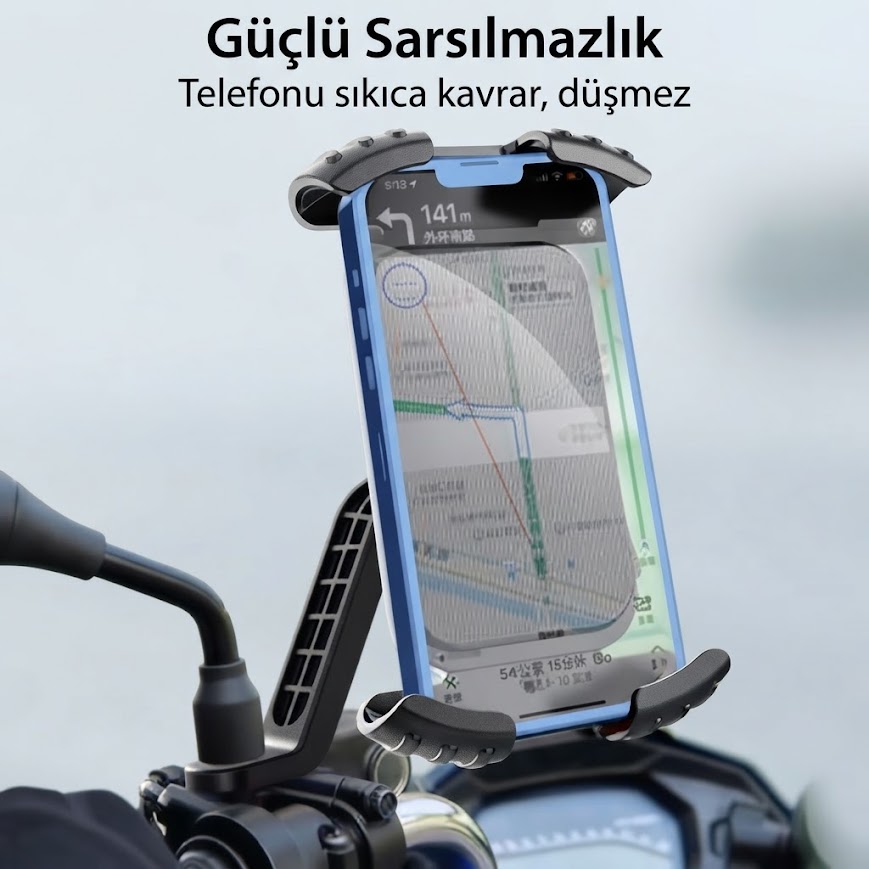 GLR CK-668 Aynadan Kollu Motosiklet Telefon Tutucu