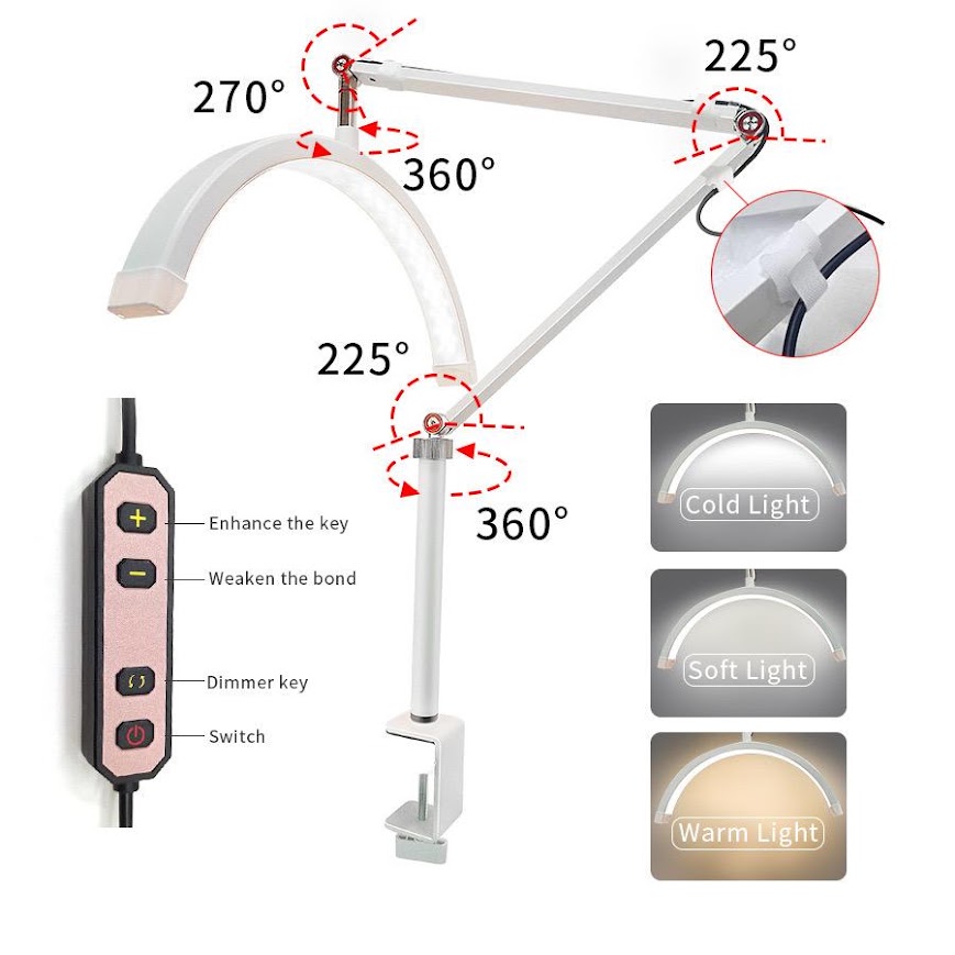 GLR HD-M3X Ayarlanabilir 3 Renk Kumandalı LED Masaüstü Işığı