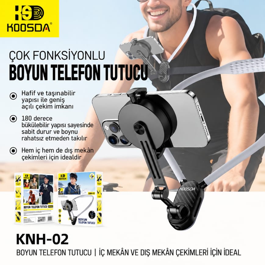 Koosda KNH-02 Fonksiyonel Magsafe Boyun Telefon Tutucu