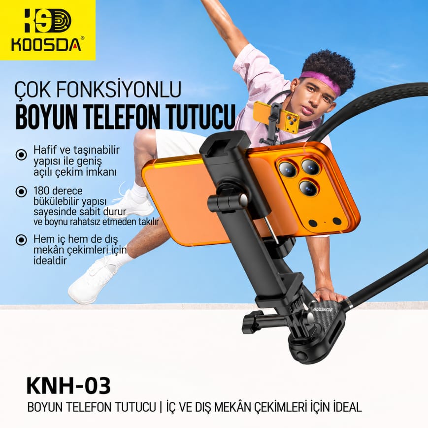 Koosda KNH-03 Fonksiyonel Boyun Telefon Tutucu