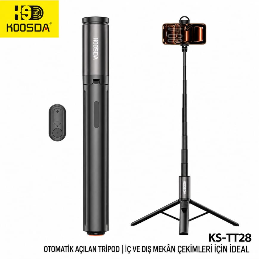 Koosda KS-TT28 1.7 M Kumandalı Otomatik Açılan Tripod