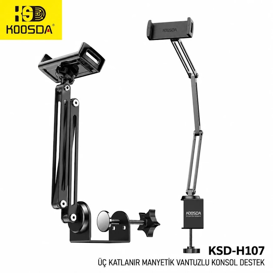 Koosda KSD-H107 360 Derece Ayarlanabilir Akrobat Metal Kollu Masaüstü Tablet Telefon Tutucu