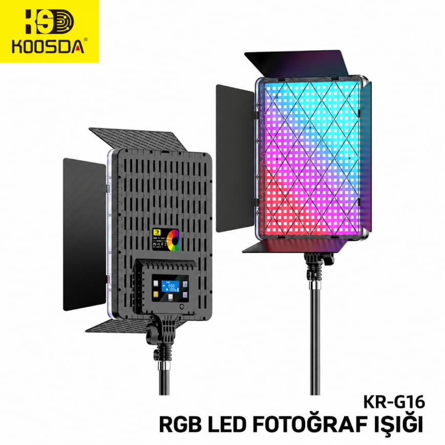 Koosda KR-G16 40W Kumandalı RGB LED Fotoğraf Video Işığı