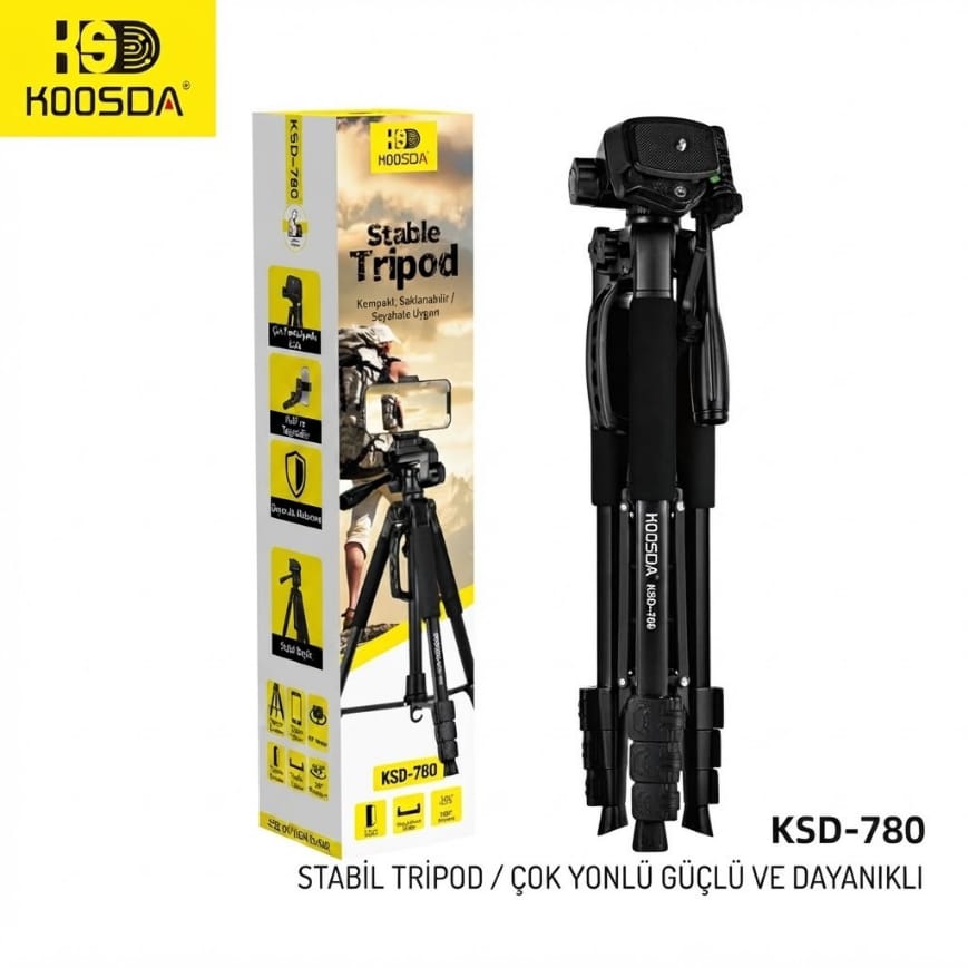Koosda KSD-780 1.5 M Fonsiyonel Profesyonel Tripod
