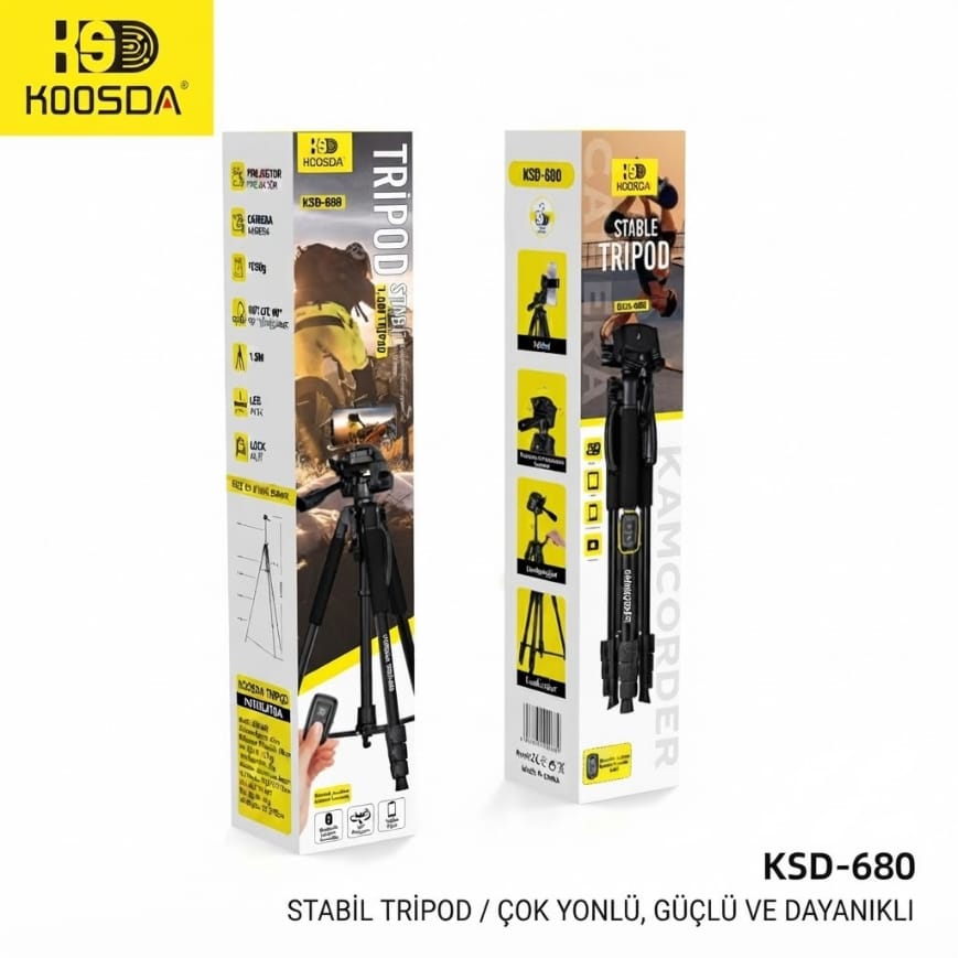 Koosda KSD-680 1.8 M Kumandalı Profesyonel Tripod