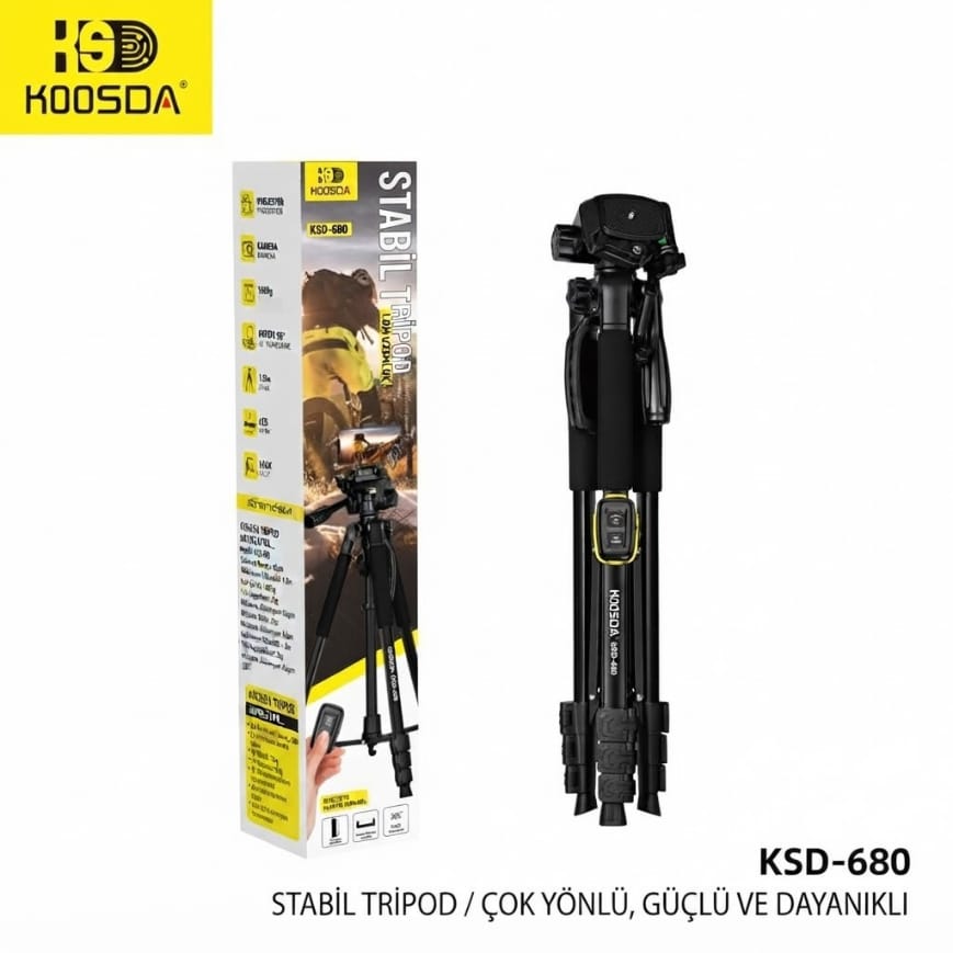 Koosda KSD-680 1.8 M Kumandalı Profesyonel Tripod