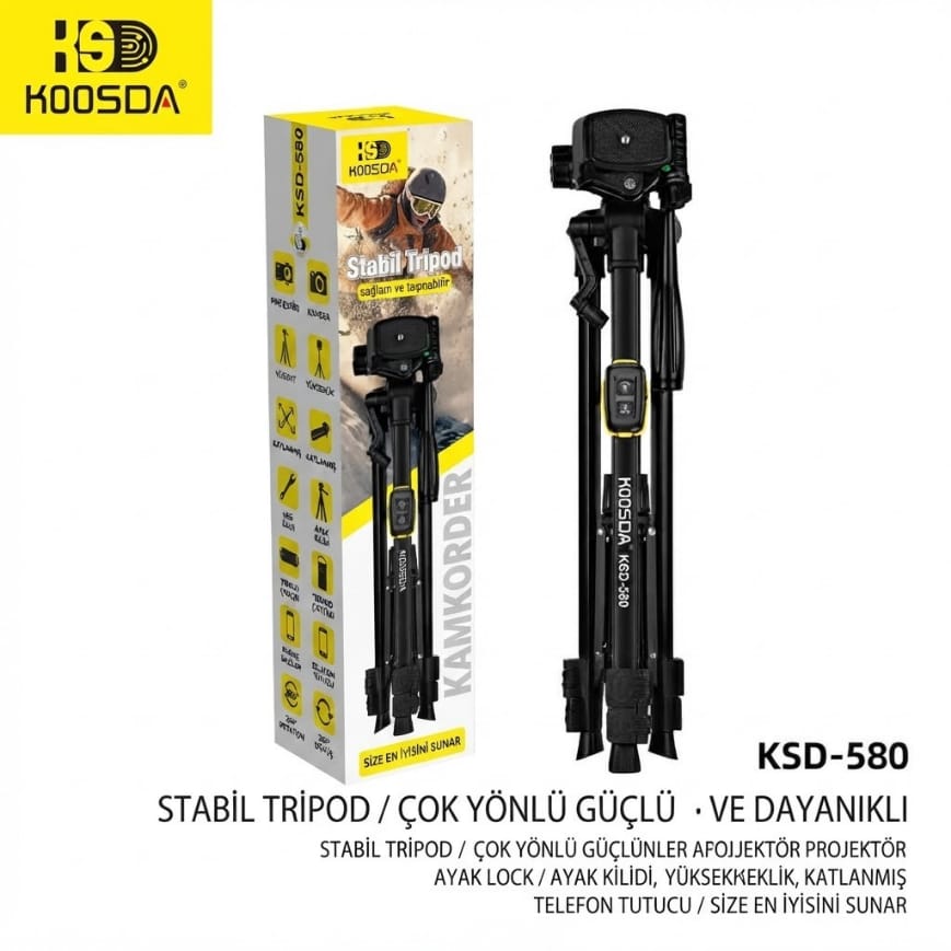Koosda KSD-580 1.1 M Kumandalı Profesyonel Tripod