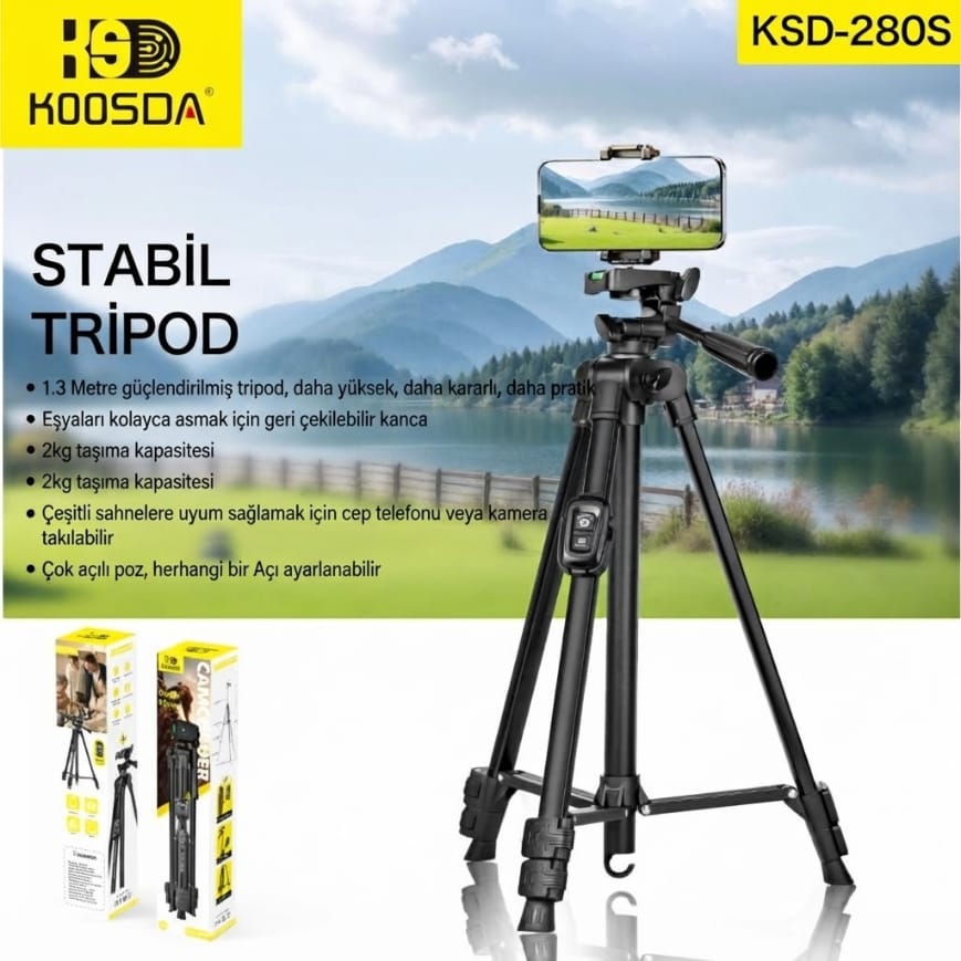 Koosda KSD-280S 1.3 M Kumandalı Profesyonel Tripod