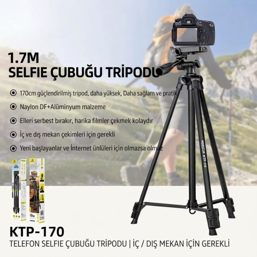Koosda KTP-170 1.7 M Fonksiyonel Profesyonel Tripod