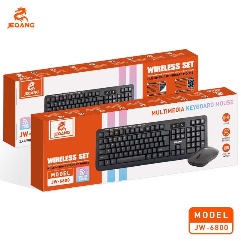 JEQANG JW-6800 2.4 GHz Bağlantılı Kablosuz Klavye Mouse Seti