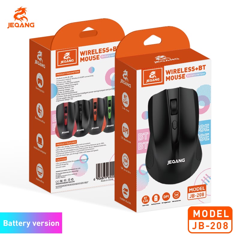 JEQANG JB-208 2.4 GHz Bağlantı Alıcılı Kablosuz Optik Mouse