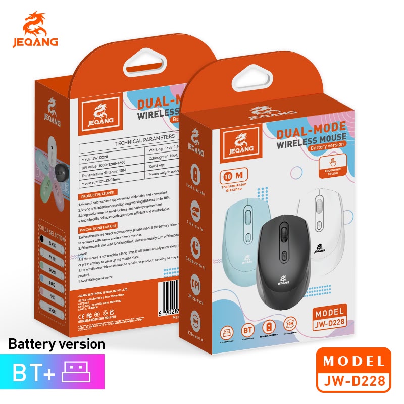 JEQANG JW-D228 2.4 GHz Bağlantı Alıcılı Mini Kablosuz Optik Mouse
