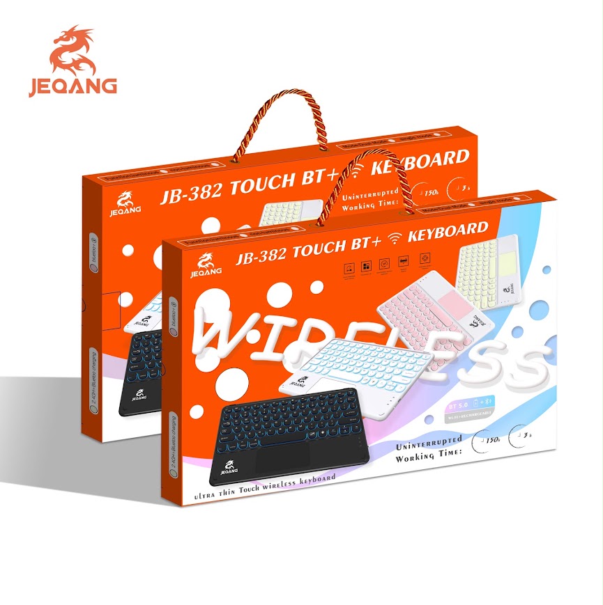 JEQANG JB-382 Yuvarlak Tuşlu Touchpad Özellikli Bluetooth Kablosuz Klavye