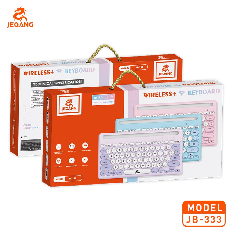 JEQANG JB-333 Yuvarlak Tuşlu Tablet Telefon Stand Destekli Bluetooth Kablosuz Klavye