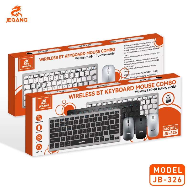 JEQANG JB-326 2.4 GHz Bağlantılı Kablosuz Klavye Mouse Seti