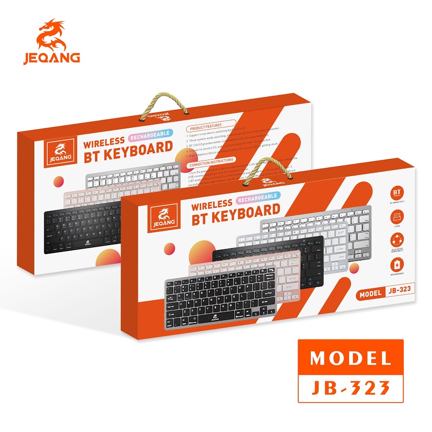 JEQANG JB-323 Ultra İnce Tasarım Bluetooth Kablosuz Klavye