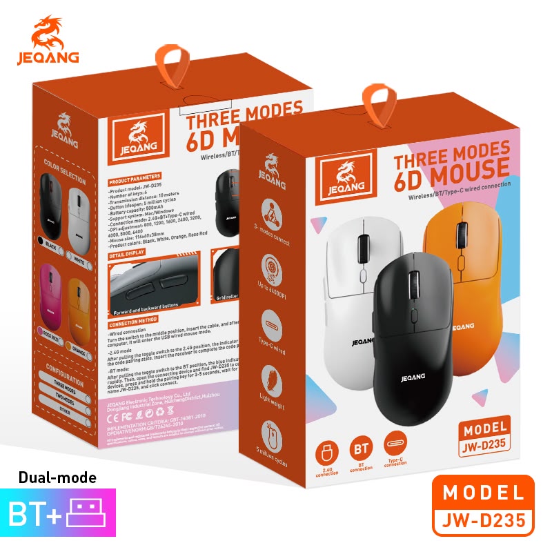 JEQANG JW-D235 2.4 GHz Bağlantı Alıcılı Kablosuz Optik Mouse
