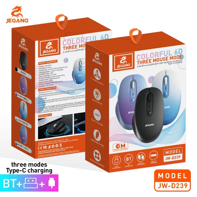 JEQANG JW-D239 2.4 GHz Bağlantı Alıcılı Mini Kablosuz Optik Mouse